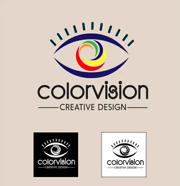 color vision design concept illustration with abstract eyes