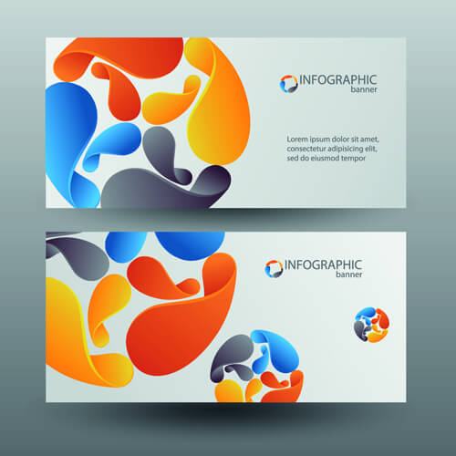 colored abstract infographics banner vector