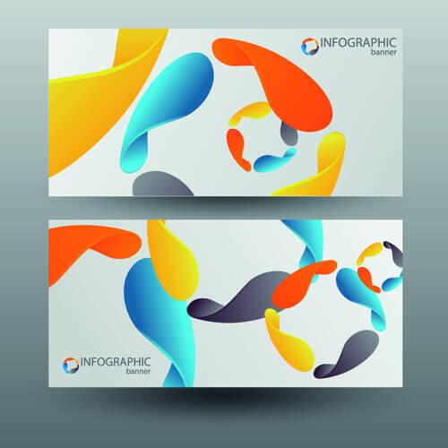 colored abstract infographics banner vector