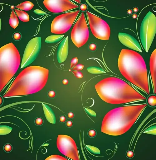 colored flower seamless pattern vector