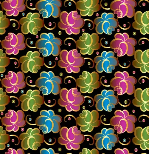 colored flower seamless pattern vector 