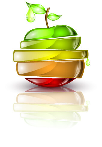 colored glass fruit vector