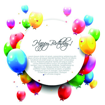 colored happy birthday balloons vector