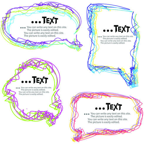 colored lines cloud for text design vector