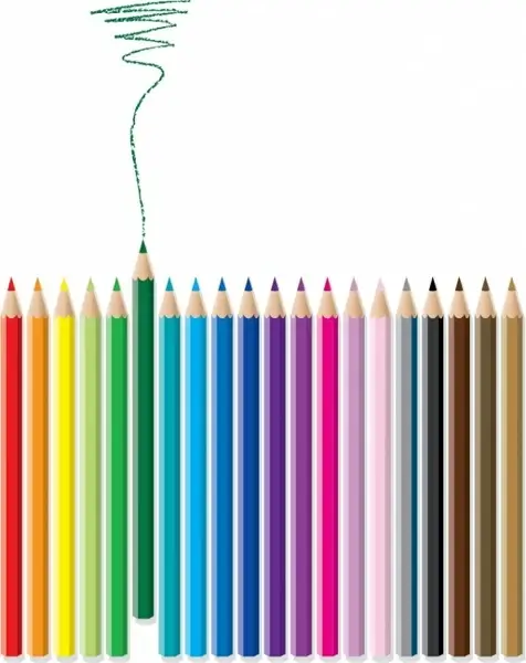 colored pencils advertising background stroke realistic decor