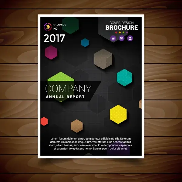 colored polygonal abstract brochure design template