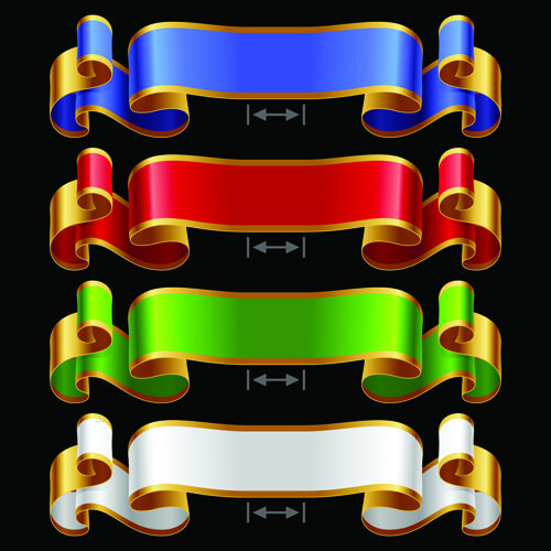 colored ribbons design vector