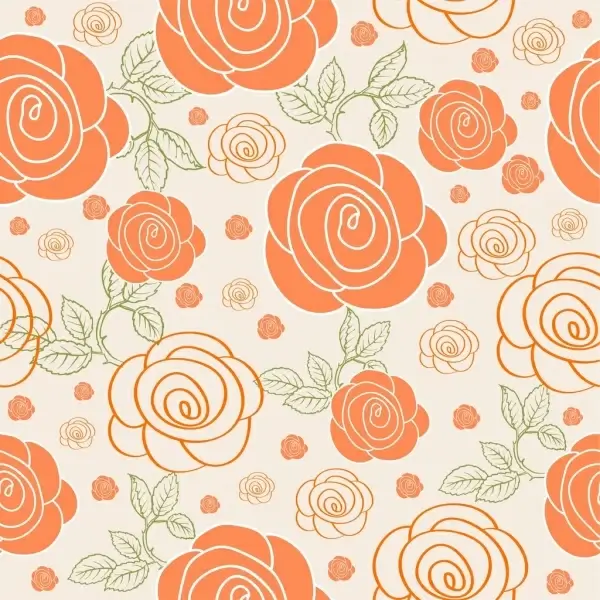 colored rose background repeating design classical style
