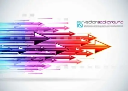 colorful arrow background set vector