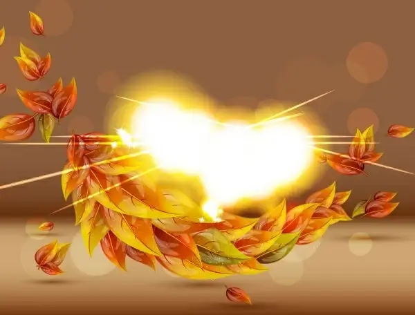 colorful autumn leaves card 01 vector