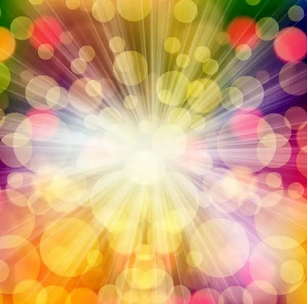 colorful bokeh light with star burst background