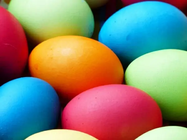 colorful easter eggs background with easter eggs