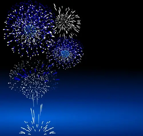 colorful festive fireworks design vector set