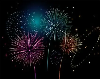 colorful fireworks vector
