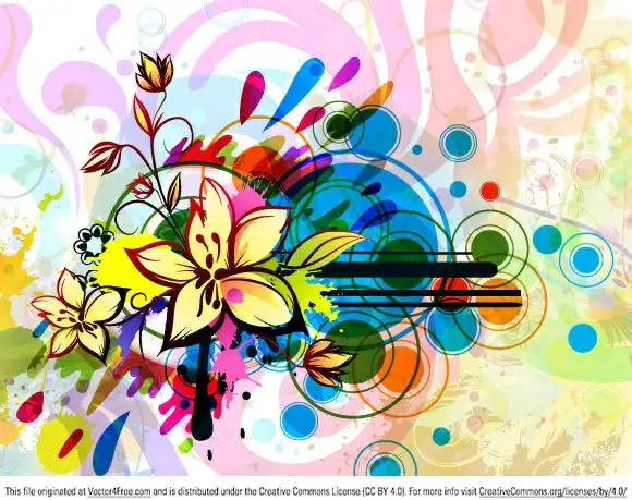 colorful floral vector background 