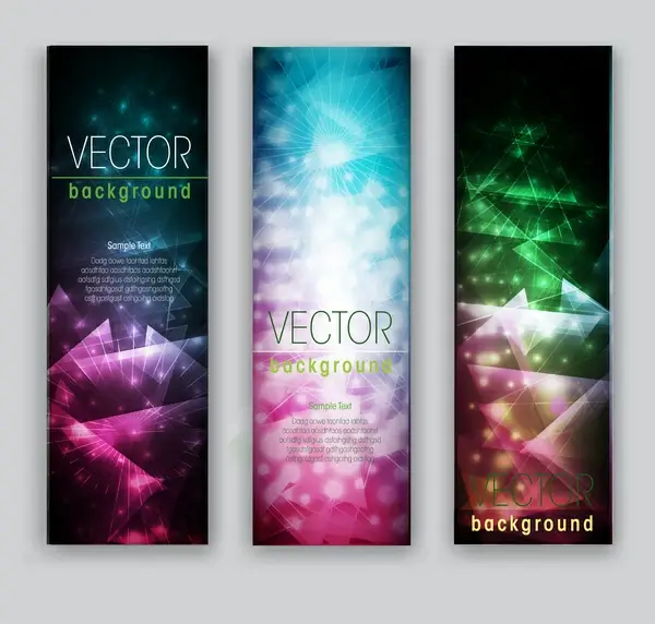 colorful light abstract banner set
