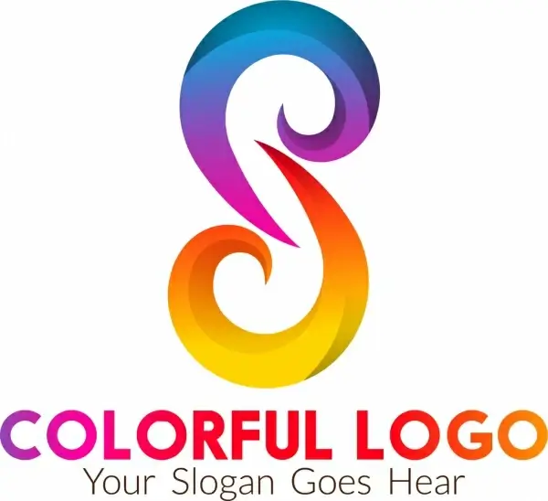 colorful logo design abstract curves style 
