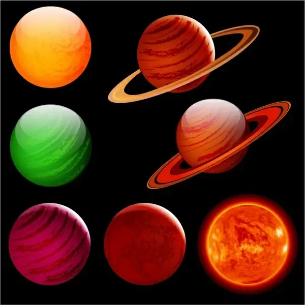 colorful planets 