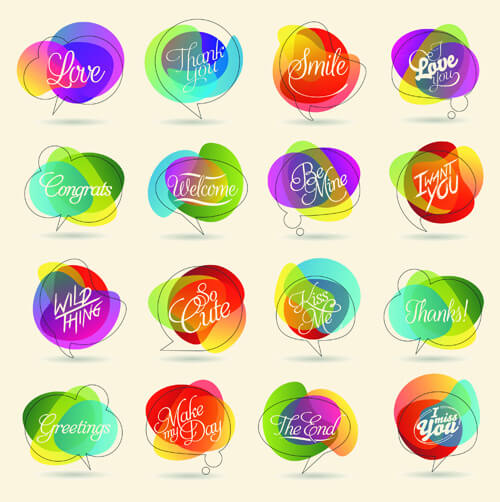colorful shape logos design vector