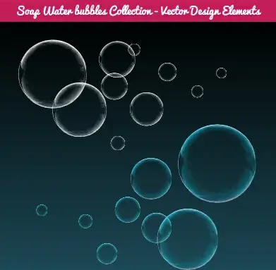 colorful soap water bubbles vector set