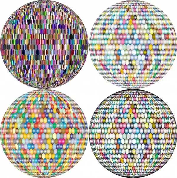 colorful spheres vector illustration with illusion style