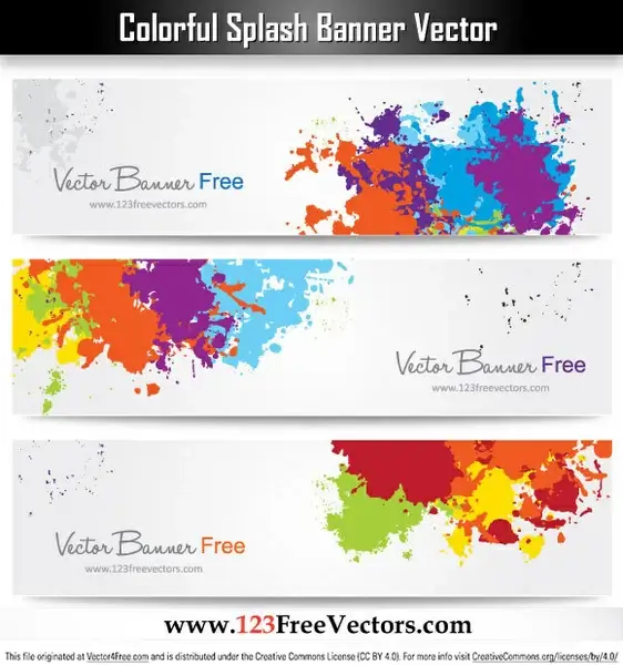 colorful splash banner vector