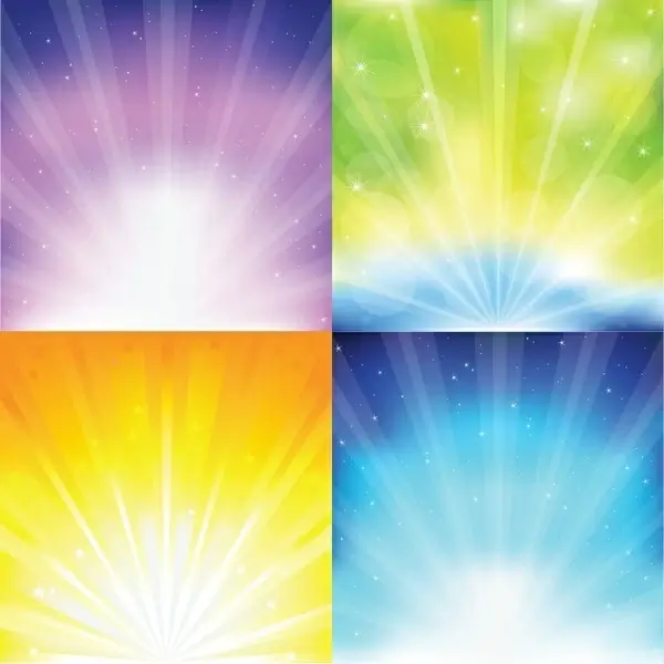 Colorful Sunburst Vector Graphics