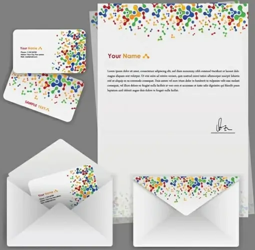 corporate identity templates colorful modern abstract spots decor