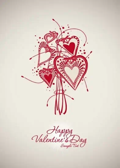 colorful valentine39s day heartshaped paper cut vector