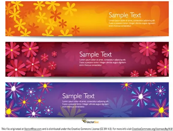 colorful vector flower banners