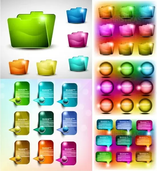 colorful web design elements vector