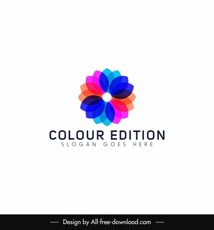 colour edition logo abstract flat floral decor