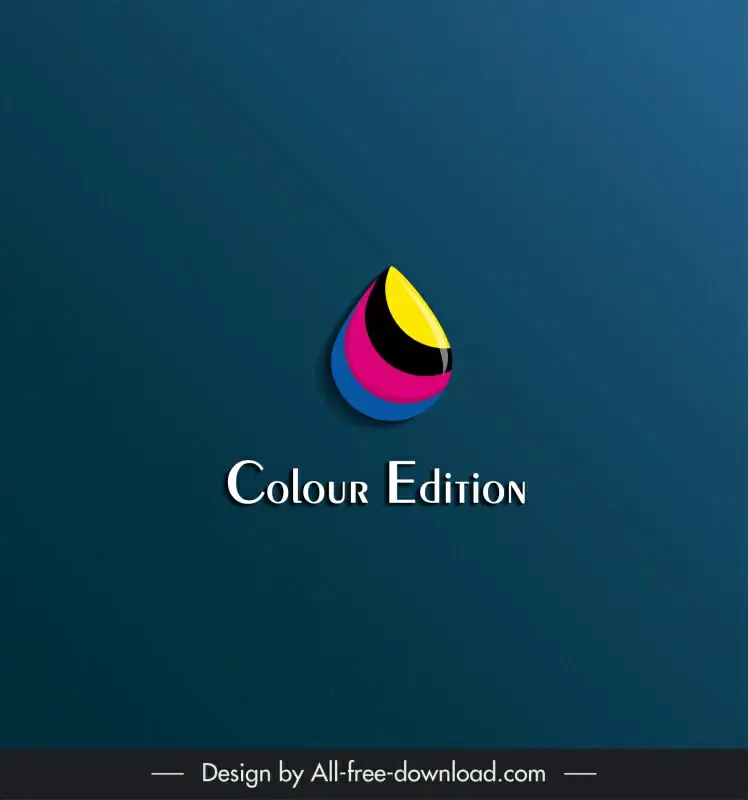 colour edition logo vector design colorful shiny rounded droplet shape