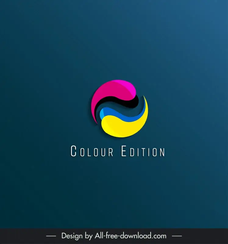 colour edition logo vector design shiny colorful rounded curves decor