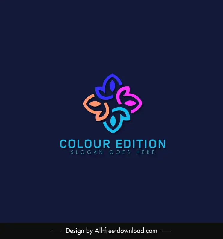 colour edition logotype abstract colorful symmetric petal sketch