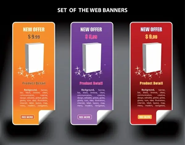 web banners templates modern colored vertical design