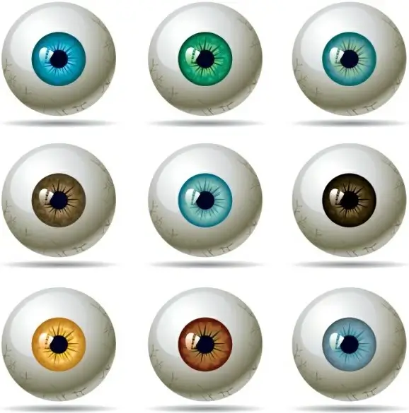 eye balls templates collection shiny colorful 3d design