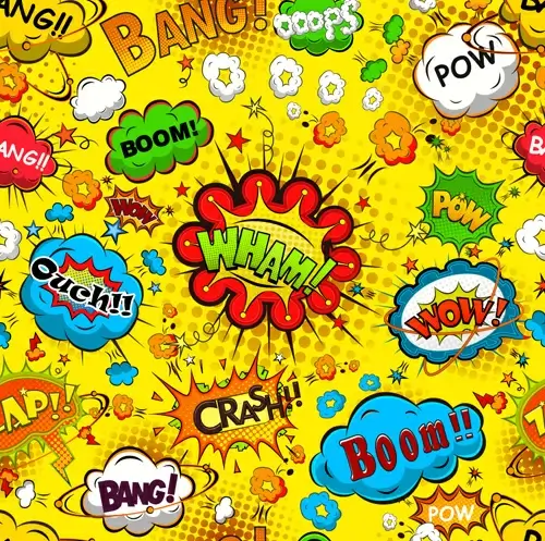 comic explosion speech bubbles vector seamless pattern