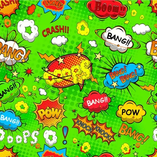 comic explosion speech bubbles vector seamless pattern