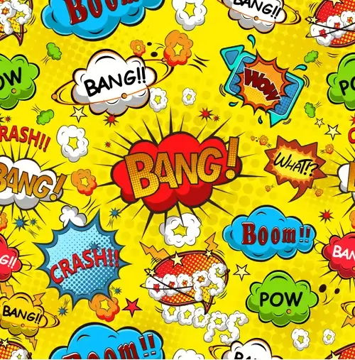 comic explosion speech bubbles vector seamless pattern