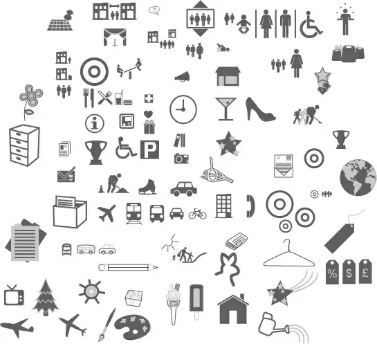 commonly used graphic icons vector