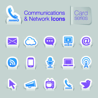 communications and network icons vector