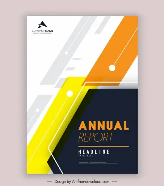 company annual report template modern colored flat decor