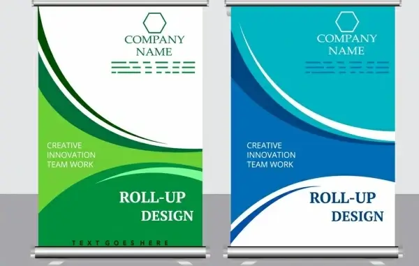 company poster templates blue green decor modern roll
