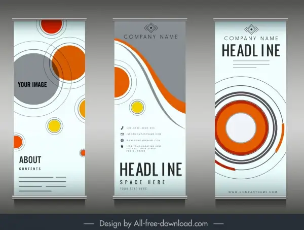 company poster templates colorful flat circles decor