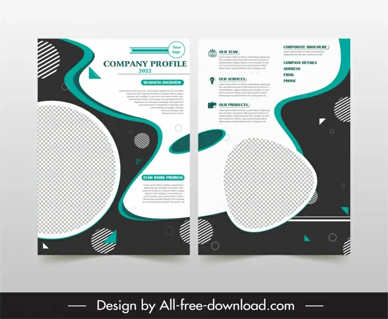 company profile template modern geometric contrast design
