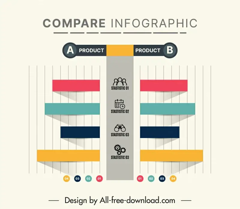 compare infographic template elegant symmetric