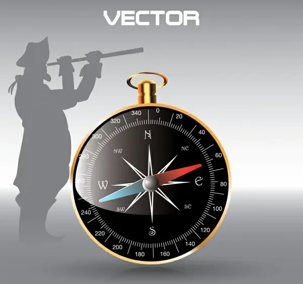 compass advertising background shiny modern design silhouette pilot