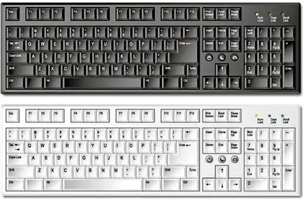 computer keyboard design sets black white realistic design
