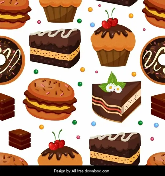confectionery pattern colorful 3d cakes chocolates decor
